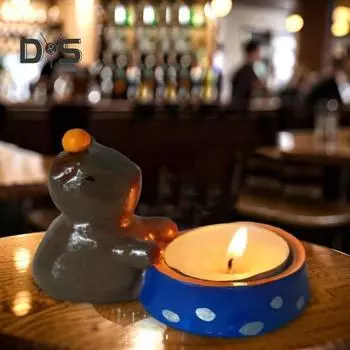 Подсвечник капибара, смоляной мини-подсвечник капибара, мультяшный подсвечник капибара для чайной свечи в центральном элементе гостиной и спальни синий