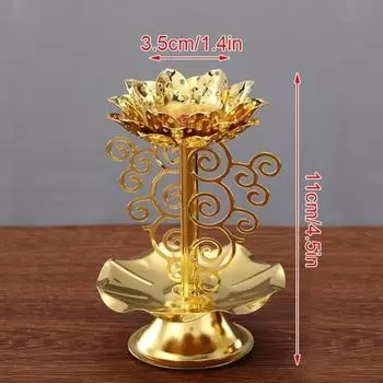 Подсвечник Лотос Металлический Подставка для цветов Чайная свеча Ретро Подсвечник Настольные центральные элементы 4.5inch