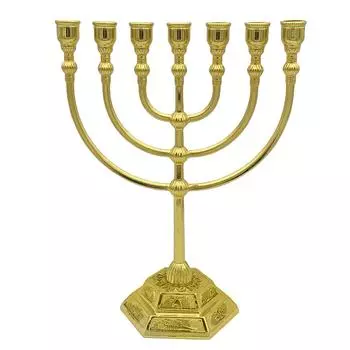 Подсвечник меноры на 7 свечей Иерусалимский храм 12 колен Израилевых Менора высотой 6,68/5,11 дюймов антикварная подставка для свечей Ханука