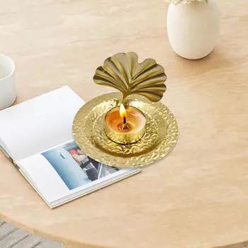 Подсвечник металлический подсвечник подарки стенд стол центральный орнамент для столовой Ginkgo Leaves