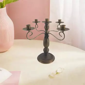 Подсвечник на 5 свечей, металлический канделябр, подсвечник для новоселья, званый ужин для клуба