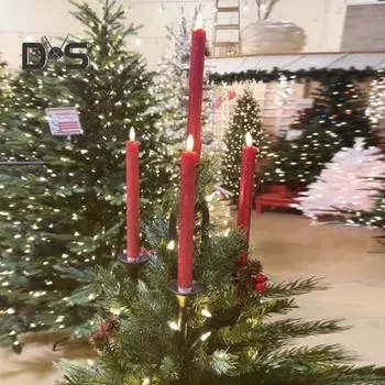 Подсвечник на елку, пластиковый подсвечник, украшение на рождественскую елку, коническая подставка для свечей на рождественскую свадьбу, домашний дисплей для вечеринки чёрный