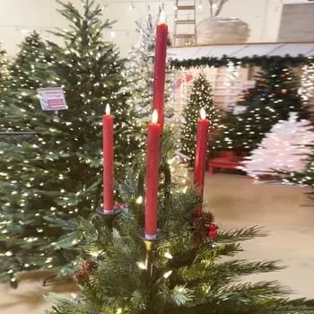 Подсвечник на елку, пластиковый подсвечник, украшение на рождественскую елку, коническая подставка для свечей на рождественскую свадьбу, домашний дисплей для вечеринки чёрный