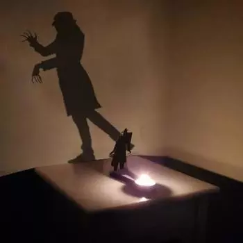 Подсвечник на Хэллоуин, металлический подсвечник ужасов, подсвечник для чайной свечи, настольная статуэтка с изображением тени