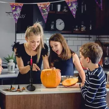Подсвечник на Хэллоуин, подсвечник из человеческой кости, подставка для свечей, готический домашний декор стола для вечеринки на Хэллоуин чёрный