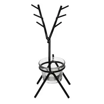 Подсвечник Олень, Black Metal Handcrafted Deer Shape Tea Light Candle Holder, eCraftIndia