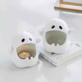 Подсвечник-призрак Керамический подсвечник для чайных свечей Многофункциональная подставка-пепельница для привидения Украшения для рабочего стола