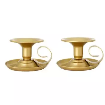Подсвечник Ретро Металлический Подсвечник Настольное Украшение Украшение Партии 2PCS золотой