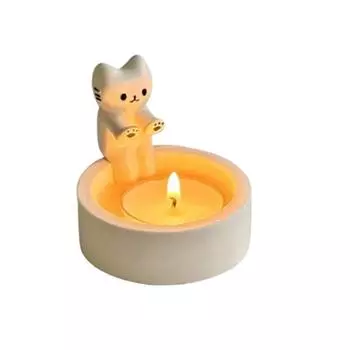 Подсвечник с котенком, милый подсвечник с котом, креативный подсвечник для ароматерапии, прочный высокотемпературный мультяшный подсвечник, украшение