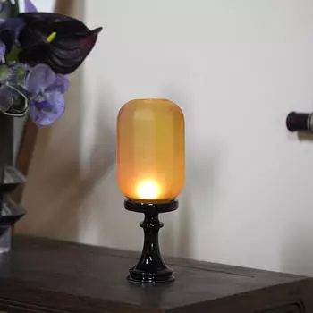 Подсвечник с крышкой, китайский подсвечник, подарок на день рождения, винтажный дизайн, чайная свеча жёлтый