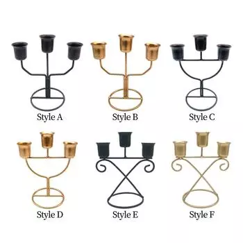 Подсвечник с тремя ручками, железный современный креативный подсвечник, центральный элемент для украшения праздничного обеденного стола в гостиной