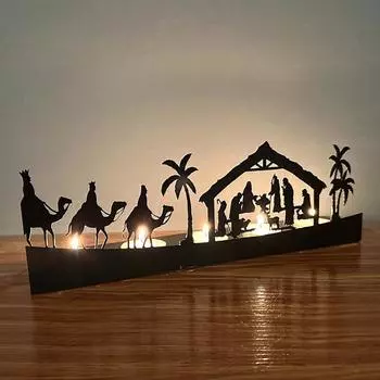 Подсвечник Сцена рождения Иисуса Подсвечник Сцена Рождества