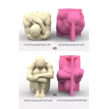 Подсвечник, смола, гипсовый цветочный горшок, силиконовые формы, йога-человек, форма для литья эпоксидной смолы для DIY, коробка для хранения ювелирных изделий B