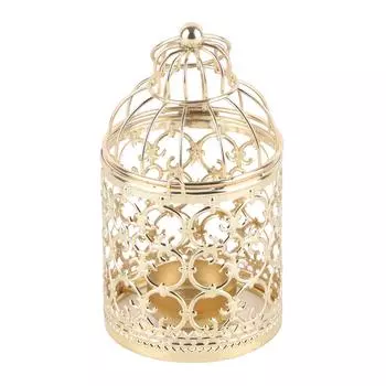 Подсвечник Винтажная клетка для птиц Подсвечник Украшения для подарков Домашние мероприятия СвадьбыЗолото
