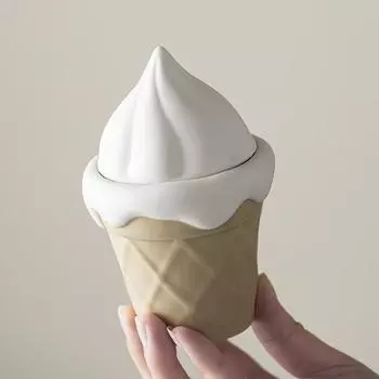 Подсвечник в форме чашки для рабочего стола, украшение в форме мороженого, милый, идеальный подарок, уникальный контейнер для дома