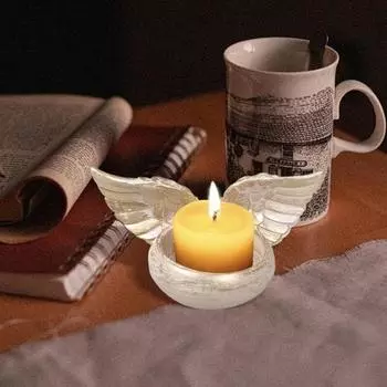 Подсвечник в форме крыла ангела Yousheng, смоляная подставка для свечей, подсвечник, украшение, центральный элемент свадебного стола розовый