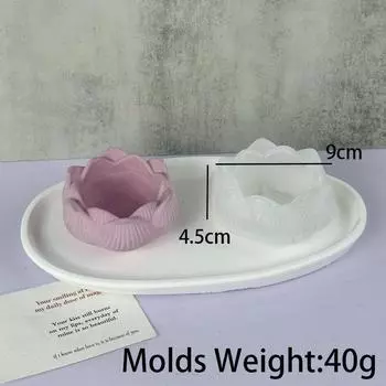 Подсвечник в форме лотоса, гипсовая форма, чаша для свечей в форме лотоса, цементная форма, силиконовая форма Terrazzo, формы для суккулентных горшков, подарок для творчества