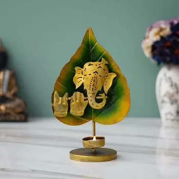 Подсвечник в форме пальмового листа Ганеша T Light