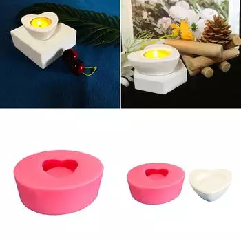 Подсвечник в форме сердца, гипсовая силиконовая форма, подсвечник, бетонная цементная форма, декор из смолы ручной работы