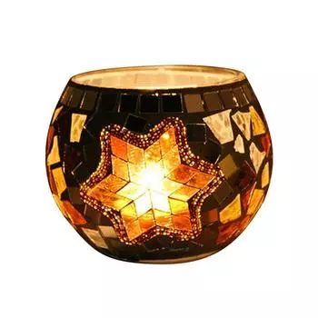 Подсвечник в марокканском стиле с мозаикой, стеклянный, ручной работы, романтический ужин при свечах, бар, домашний ресторан, украшения 1PCS
