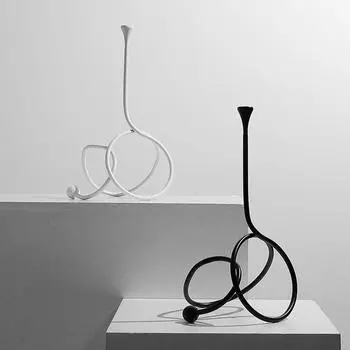 Подсвечник в скандинавском стиле, модель комнаты, креативные линии, извилистые украшения, гостиная, обеденный стол, элитная атмосфера, искусство, мягкое украшение