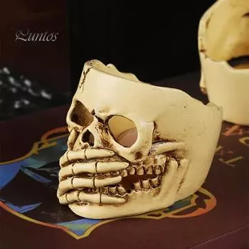 Подсвечник в виде черепа, смоляной держатель для чайной свечи, готический подсвечник для вечеринки в честь Хэллоуина, настольный декор для дома, гостиной B