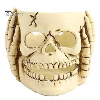 Подсвечник в виде черепа, смоляной держатель для чайной свечи, готический подсвечник для вечеринки в честь Хэллоуина, настольный декор для дома, гостиной B