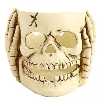 Подсвечник в виде черепа, смоляной держатель для чайной свечи, готический подсвечник для вечеринки в честь Хэллоуина, настольный декор для дома B