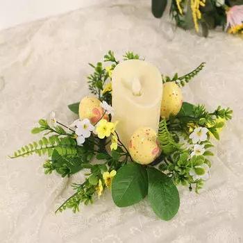 Подсвечник в виде цветного яйца, венок, подсвечник, искусственные поделки, пасхальное украшение, стол Style C