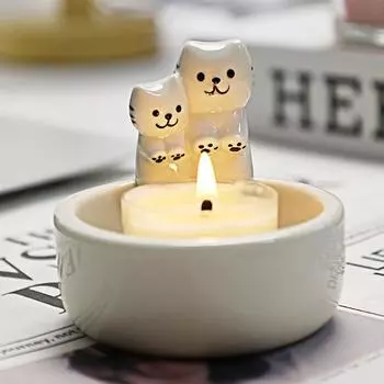 Подсвечник в виде котенка, милый подсвечник в виде кота, креативный подсвечник для ароматерапии, прочный подсвечник с мультяшным рисунком, украшение