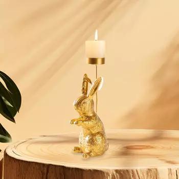 Подсвечник в виде кролика, элегантный центральный элемент стола для спальни, свадебного торжества Standing