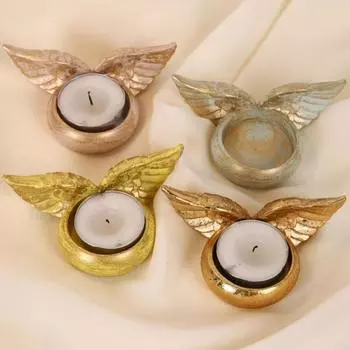 Подсвечник в виде крыла ангела, смоляная подставка для свечей, подсвечник, украшение, украшение для свадебного стола розовый