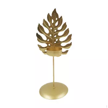 Подсвечник в виде листа золота, украшение, подарочная центральная свеча, поделки, для банкета, ужина StyleD