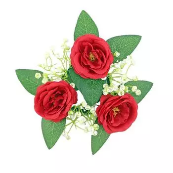 Подсвечник в виде розы, венок, украшение для стола, подсвечник, романтический венок, украшение для фестиваля красный