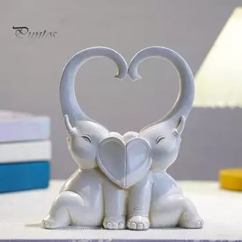 Подсвечник в виде слона для пары, украшение на палубу на День святого Валентина, канделябр, подсвечник для ресторана, свадебный подарок, статуя слона белый