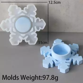 Подсвечник в виде снежинки ручной работы, силиконовая форма, бетон, цемент, эпоксидная смола, подсвечник, рождественский декор, украшения для дома