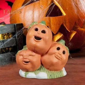 Подсвечник в виде тройной тыквы на Хэллоуин, жуткая смоляная подставка для свечей в виде тыквы, ароматизированная свеча, подсвечник, украшение для стола pumpkin