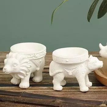 Подсвечник в виде животного леопарда льва, симпатичные ароматические свечи, подсвечник в виде носорога для гостиной дома Lion