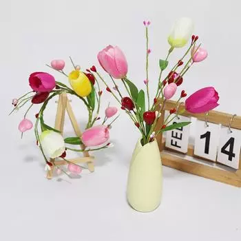 Подсвечник венок гирлянда на День святого Валентина романтическая пластиковая свадьба имитация тюльпана декоративная свеча кольцо орнамент украшения