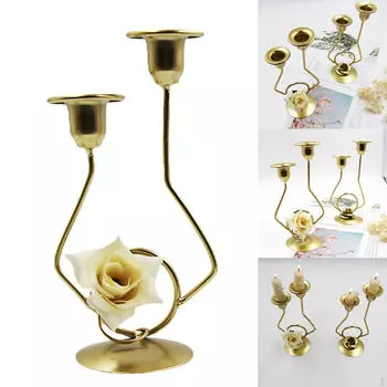 Подсвечник железный подсвечник канделябры подарки стол центральный орнамент подставка для фестиваля Cloth Flower