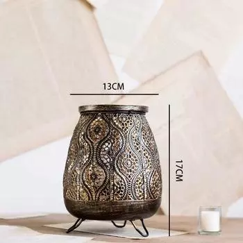 Подсвечники из железа/дерева в скандинавском стиле – черно-золотые полые резные подставки для чайных свечей для домашнего и свадебного декора Iron A-S