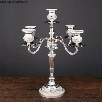 Подсвечники в европейском стиле, свадебные ретро, бытовые, западные, еда, романтический ужин при свечах, украшение для дома, аксессуары
