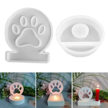 Подсвечники в виде лапок домашних животных, силиконовые формы, отливки для подсвечников, формы для самостоятельного изготовления из гипса, бетона и смолы для украшения стола B