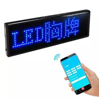 Подсветка бейджа Мини-цветное освещение Легкий вес Поддержка приложения Несколько языков Деликатный Полностью новый светодиод, совместимый с Bluetooth синий