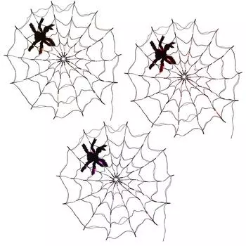 Подсветка гигантской паутины 70 светодиодов с плюшевым пауком Растягивающаяся паутина Освещенный декор Гигантский светящийся паук на Хэллоуин для двора снаружи USB Remote фиолетовый