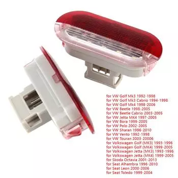 Подсветка лужи для VW Golf MK3 MK4 Beetle Jetta Polo, автомобильные аксессуары, 1 пара светодиодных лампочек для дверей 12 В 3 Вт, приветственные огни для дверей автомобиля