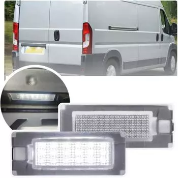 Подсветка номерного знака для Fiat Ducato Citroen Jumper Peugeot Boxer 2006-2019 12 В водонепроницаемый ксеноновый белый светодиодный автомобильные аксессуары белый