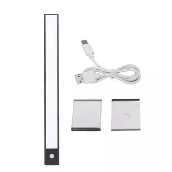 Подсветка под шкафом Перезаряжаемый светодиодный датчик движения Магнитный подсветка под прилавком для шкафа чёрный