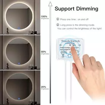 Подсветка зеркала для макияжа COB 5V USB светодиодная лента проникающая в зеркало сенсорный выключатель с регулируемой яркостью подсветка зеркала для ванной комнаты 2m белый