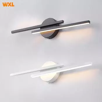 Подсветка зеркала спереди, светодиодная подсветка для ванной комнаты, настенный светильник, зеркальный шкаф, подсветка для макияжа, водонепроницаемый противотуманный светильник с двумя стойками 3-color light белый